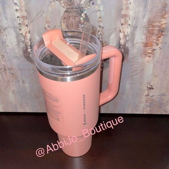 Starbucks X Stanley Summer 2023 40 oz pink peachy color Live Show Feature - Picture 3 of 8